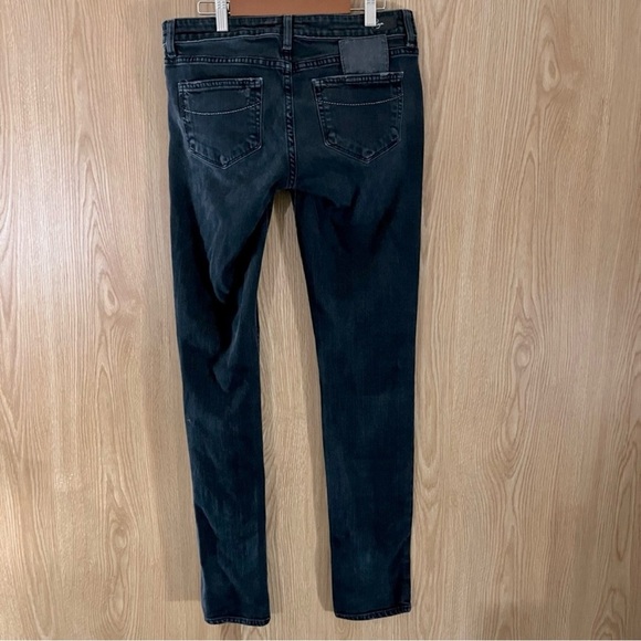 PAIGE Blue Heights Dark Black Straight Long Jeans - Picture 3 of 6